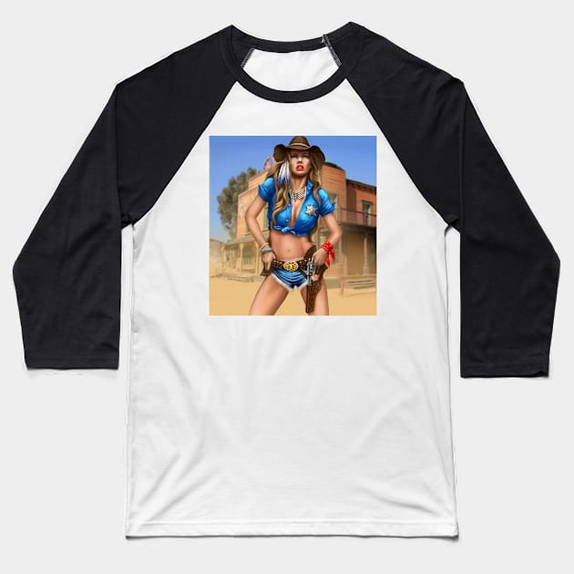Cowgirl Baseball T-Shirt by Matross art